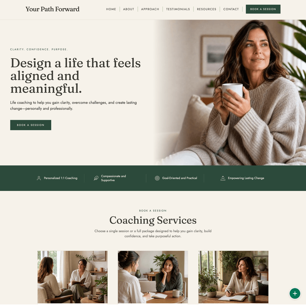Coaching & consulting website example