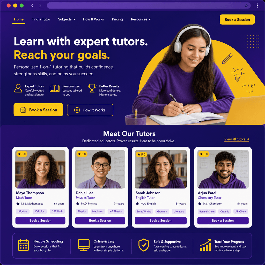 Education & tutoring website example