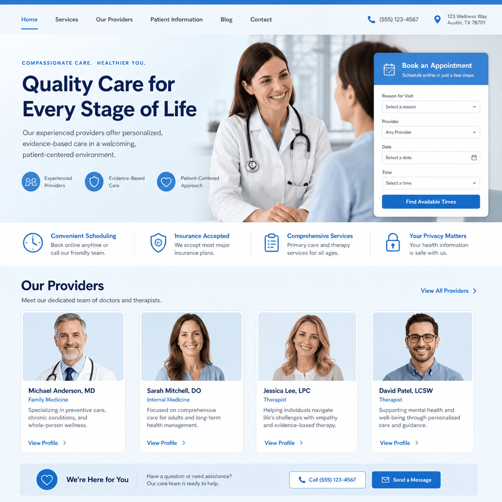 Health & medical website example