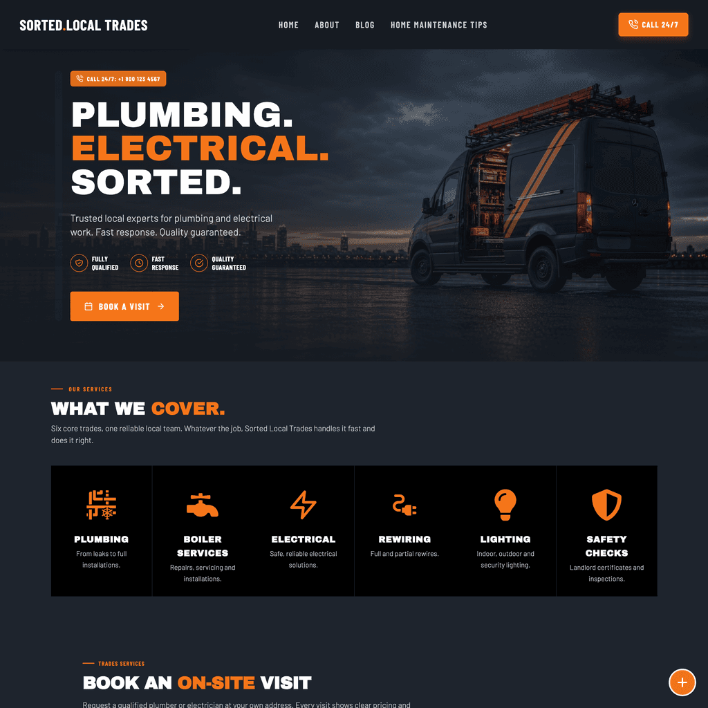Skilled trades website example